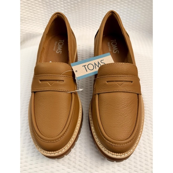 Toms Shoes - TOMS Women's 8.5 Cara Tan Leather Slip-On Loafer